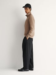 Belstaff Brown Quarter Zip Logo Sweatshirt - Image 2 of 4