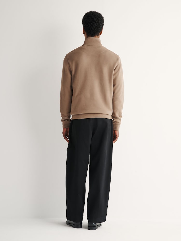 Belstaff Brown Quarter Zip Logo Sweatshirt - Image 4 of 4