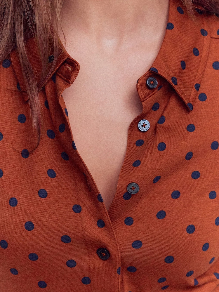 Boden Brown Marcia Jersey Shirt Dress - Image 2 of 5 Boden Brown Marcia Jersey Shirt Dress - Image 2 of 5