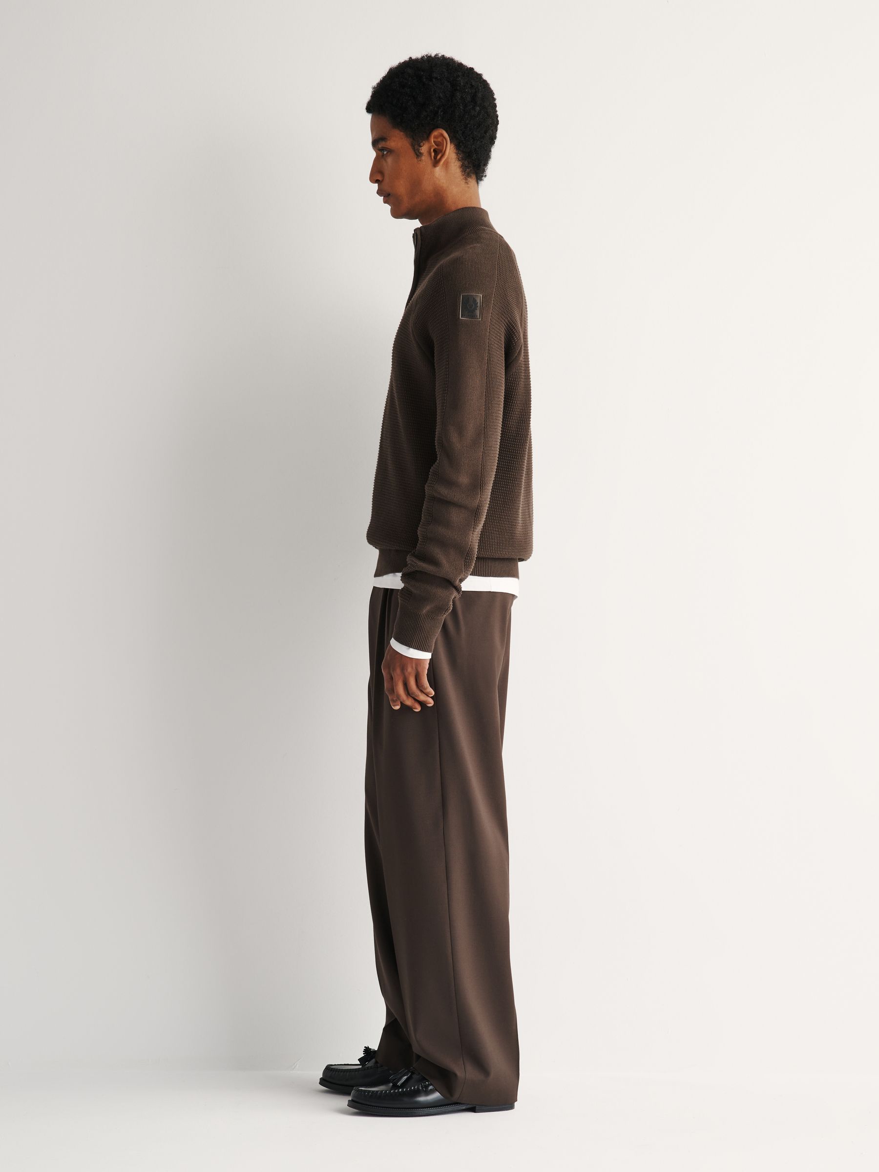 Buy Belstaff Brown Bradwell Quarter Zip Jumper from Next USA