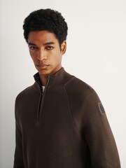 بني - كنزة بربع سحَّاب من Belstaff Bradwell - Image 5 of 6