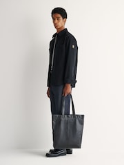 Melns - Belstaff Outpost kokvilnas krekls ar siļķu kaula rakstu - Attēls 2 no 5