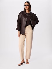 Whistles Brown Textured Circle Jersey Top - Image 3 of 4