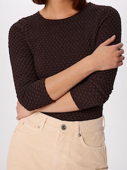 Whistles Brown Textured Circle Jersey Top - Image 4 of 4