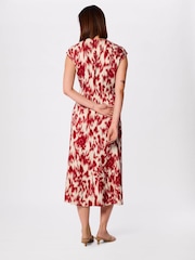 Whistles Red Blurred Floral Crepe Dress - Image 2 of 5