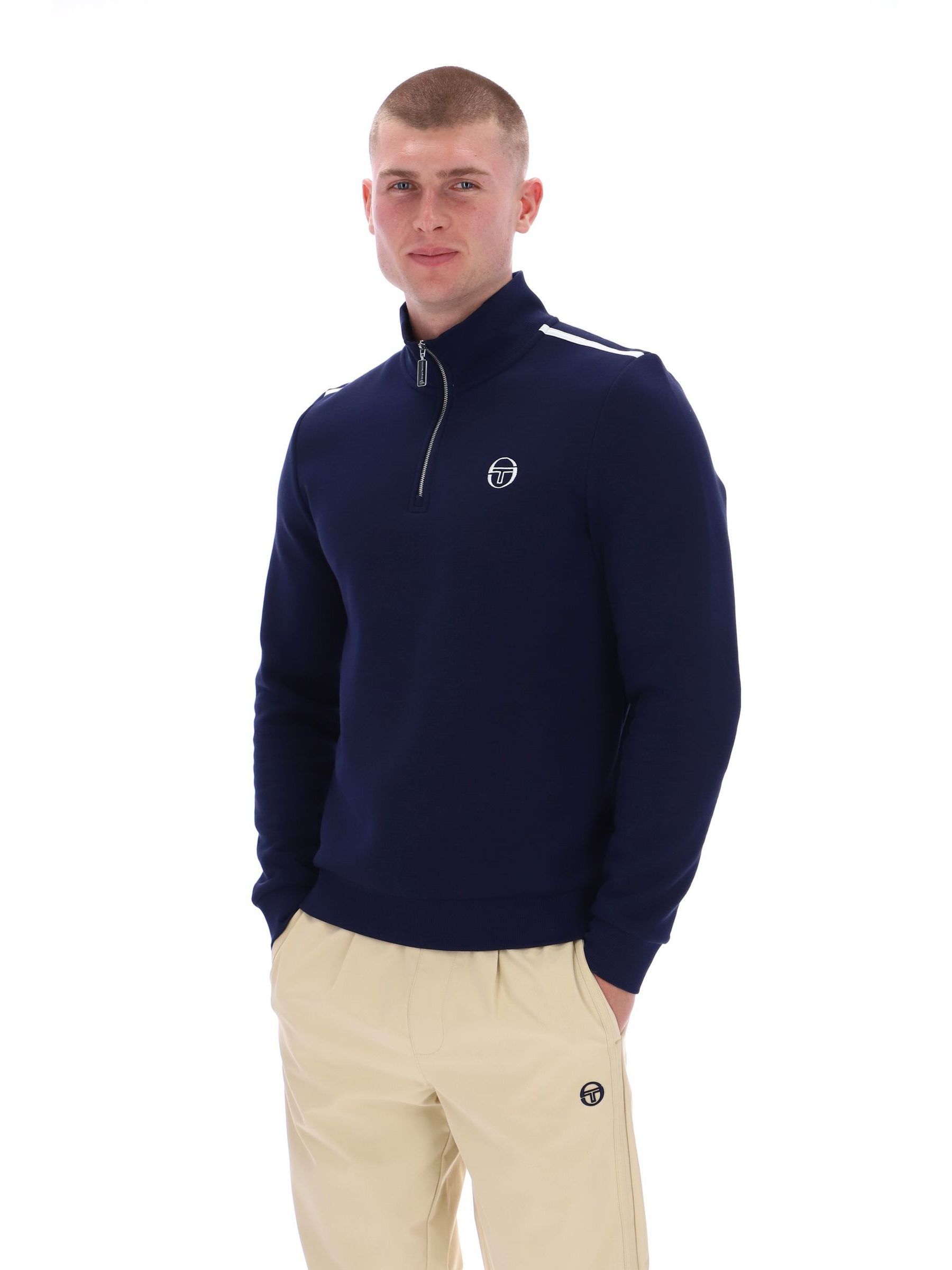 Buy Sergio Tacchini Blue Locchi 1/4 Zip Sweat Top from the Next UK