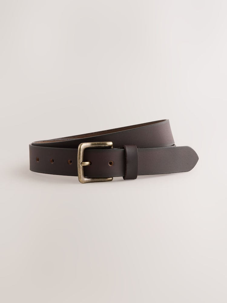 Oxblood Brown Casual Leather Belt - Image 2 of 4 Oxblood Brown Casual Leather Belt - Image 2 of 4