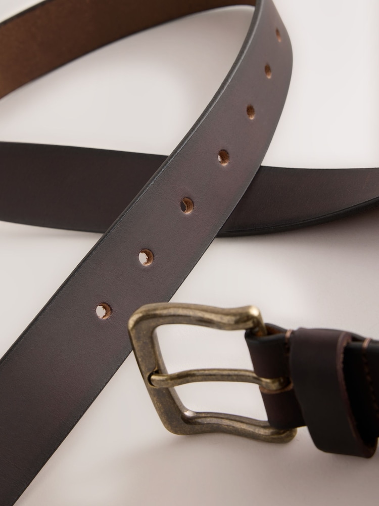 Oxblood Brown Casual Leather Belt - Image 4 of 4 Oxblood Brown Casual Leather Belt - Image 4 of 4