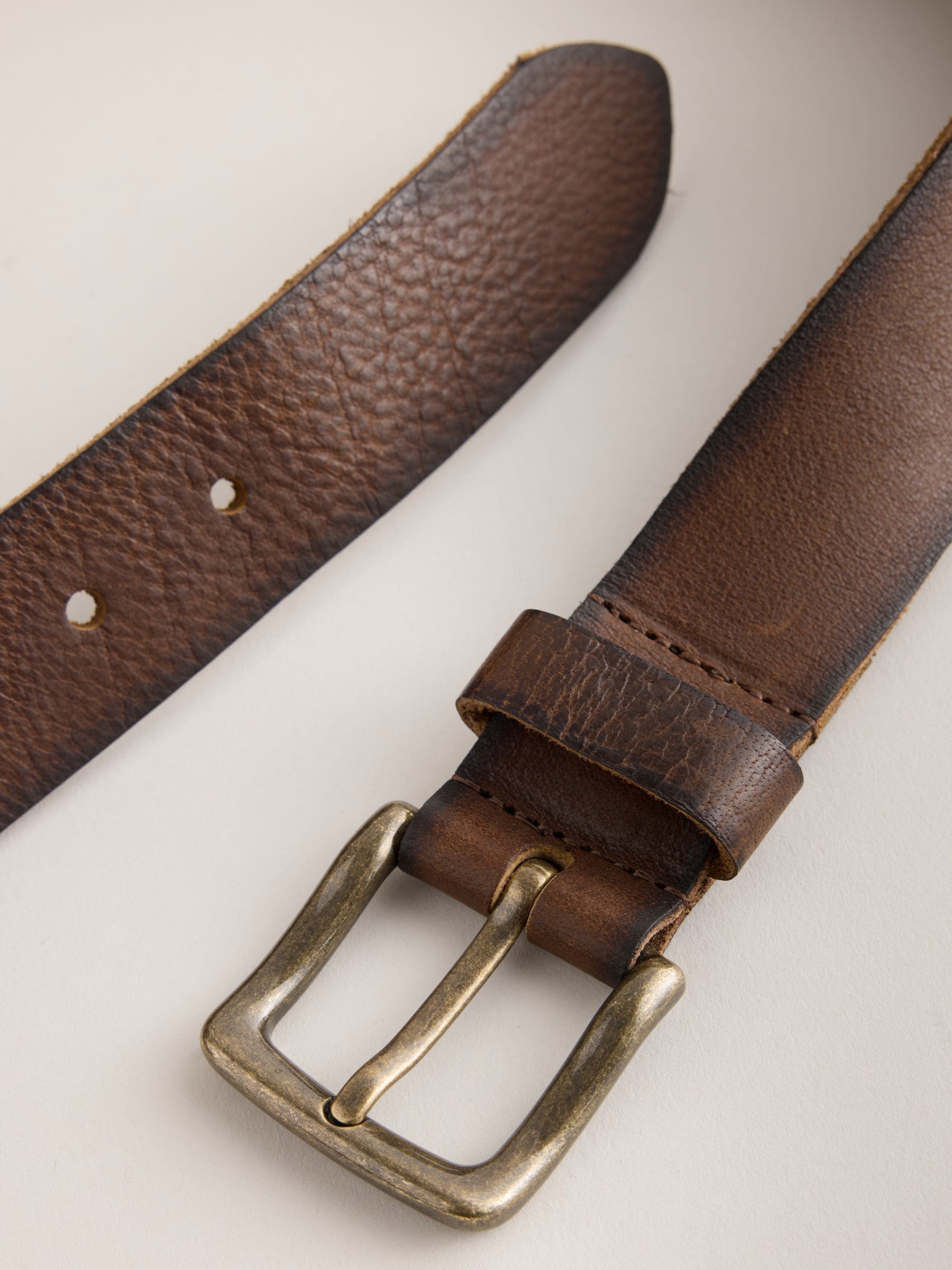 Buy Aged Brown Casual Leather Belt from the Next UK online shop