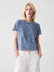 Gap Blue Tie Dye Organic Cotton Vintage Short Sleeve T-Shirt - Image 1 of 4