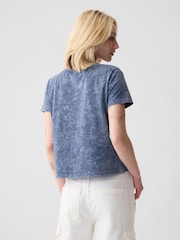 Gap Blue Tie Dye Organic Cotton Vintage Short Sleeve T-Shirt - Image 2 of 4