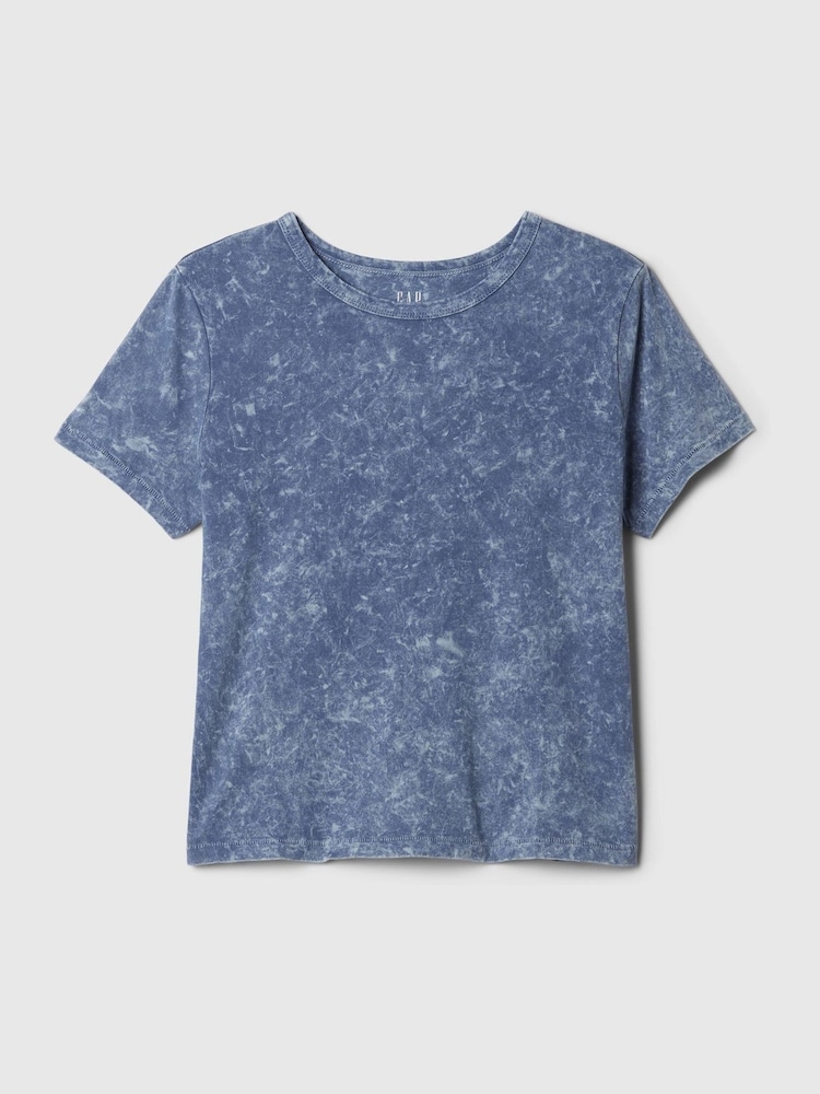 Gap Blue Tie Dye Organic Cotton Vintage Short Sleeve T-Shirt - Image 4 of 4