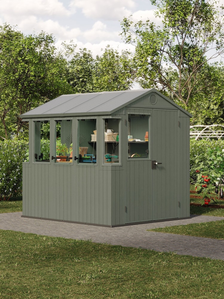 Keter Green Darwin Garden Potting Shed 6x8ft - Image 1 of 6