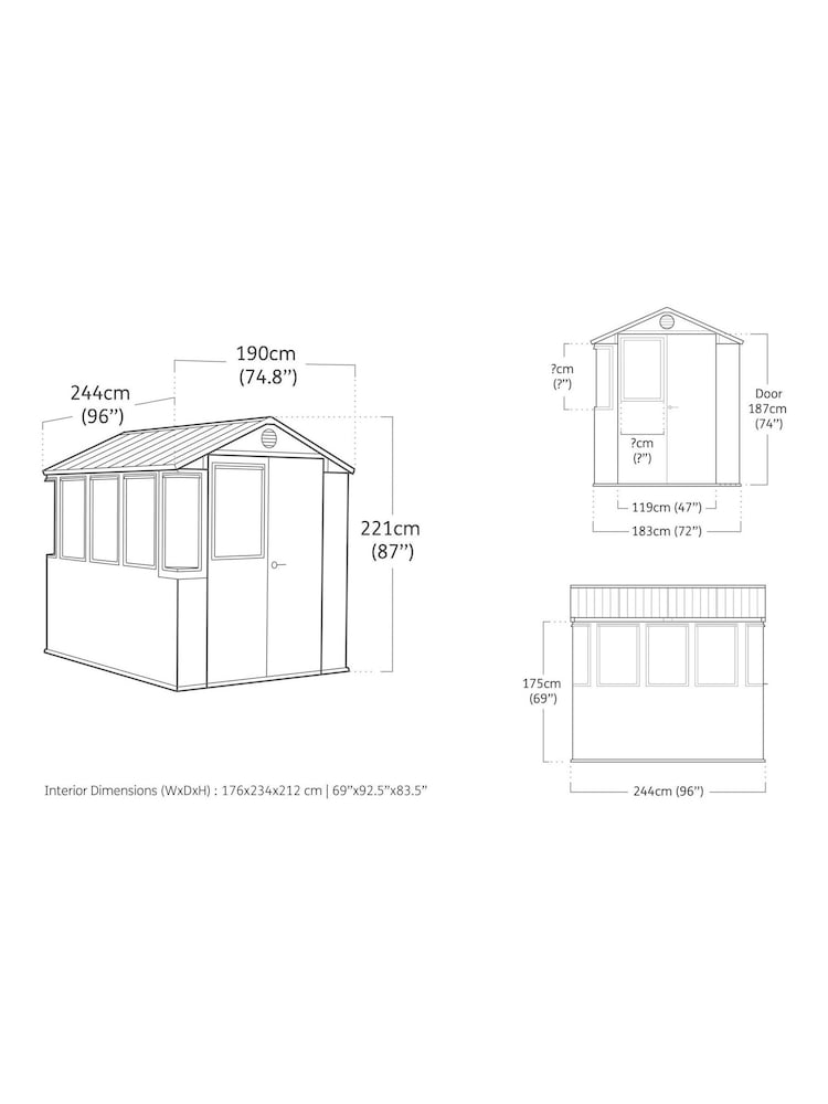 Keter Green Darwin Garden Potting Shed 6x8ft - Image 6 of 6