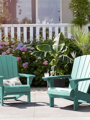 Keter Set of 2 Aqua Teal Blue Alpine Adirondack Garden Chairs - Image 1 of 6