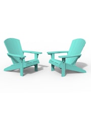 Keter Set of 2 Aqua Teal Blue Alpine Adirondack Garden Chairs - Image 6 of 6