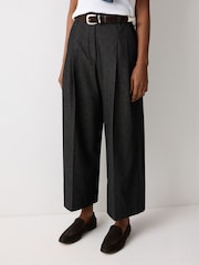 Jigsaw Black Chambray Pleat Front Trousers - Image 1 of 2