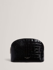 Ted Baker Black Valmma  Croc Effect Small Washbag - Image 1 of 4