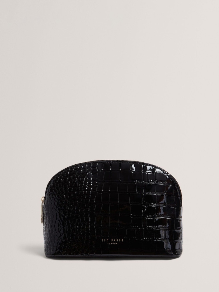 Ted Baker Black Valmma  Croc Effect Small Washbag - Image 1 of 4