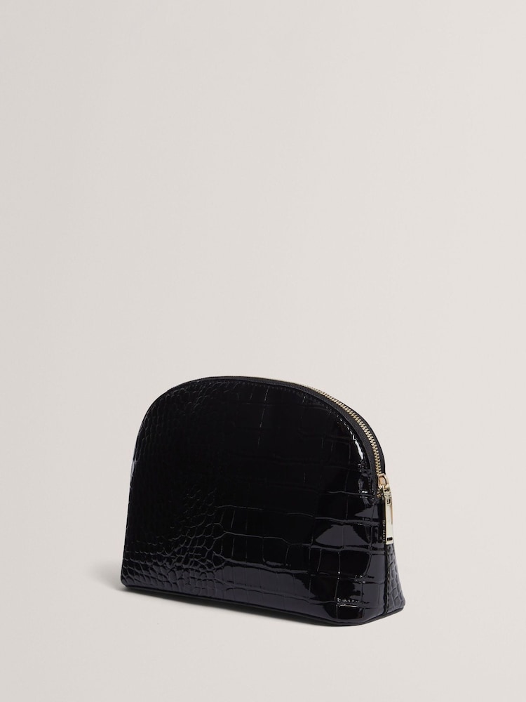 Ted Baker Black Valmma  Croc Effect Small Washbag - Image 2 of 4