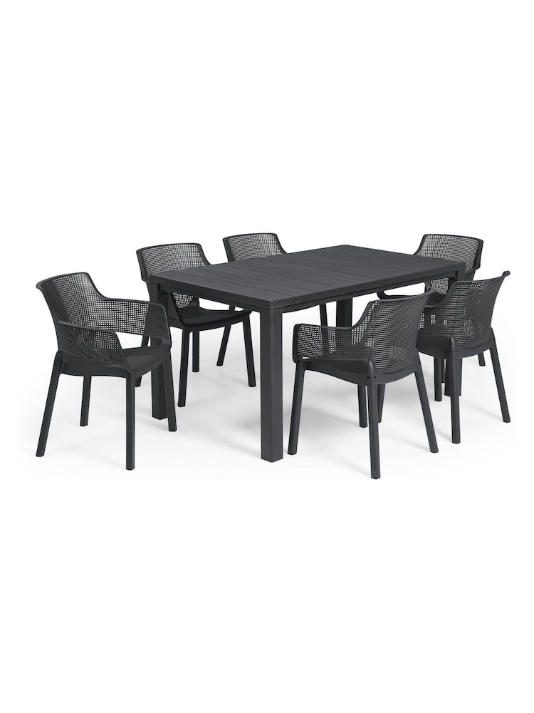Keter Grey Julie Garden Table and 6 Elisa Chairs - Image 2 of 5