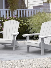 Keter Set of 2 White Alpine Adirondack Garden Chairs - Image 1 of 6