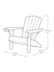 Keter Set of 2 White Alpine Adirondack Garden Chairs - Image 3 of 6