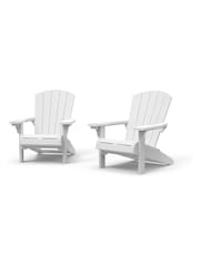 Keter Set of 2 White Alpine Adirondack Garden Chairs - Image 6 of 6