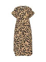 Yours Curve Brown Frill Sleeve Dress - Image 5 of 5