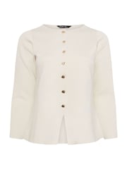 Yours Curve Natural Limited Long Sleeve Button Knitted Top - Image 6 of 6