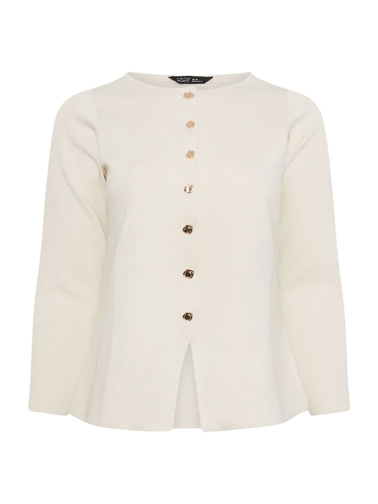 Yours Curve Natural Limited Long Sleeve Button Knitted Top - Image 6 of 6 Yours Curve Natural Limited Long Sleeve Button Knitted Top - Image 6 of 6