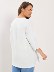 Yours Curve White Happiness Grows T-Shirt - Image 3 of 5