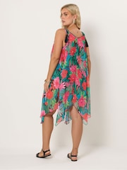 Yours Curve Chiffon-Kleid mit Zipfelsaum - Bild 3 von 5