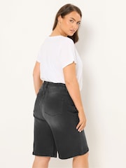 Yours Curve Black Denim Shorts - Image 3 of 5