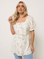 Yours Curve White Milkmaid Blouse - Image 1 of 5