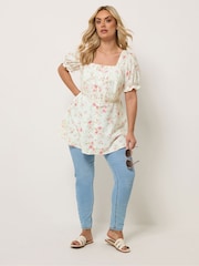 Yours Curve White Milkmaid Blouse - Image 2 of 5