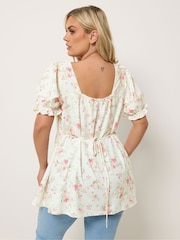 Yours Curve White Milkmaid Blouse - Image 3 of 5