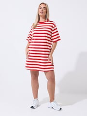Yours Curve Limited Striped Mini Dress - Imaginea 1 din 4