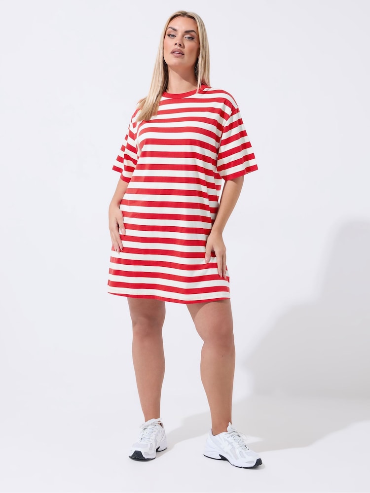Yours Curve Limited Striped Mini Dress - Imaginea 1 din 4