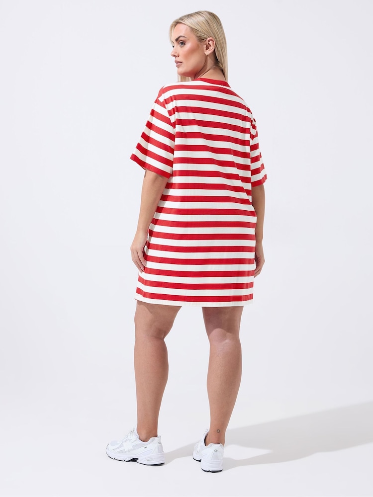 Yours Curve Limited Striped Mini Dress - Imaginea 2 din 4