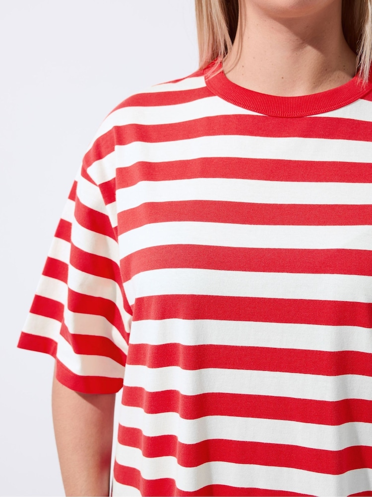 Yours Curve Limited Striped Mini Dress - Imaginea 4 din 4