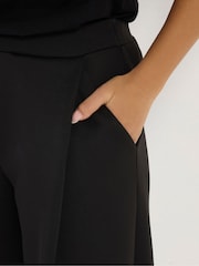 PixieGirl Petite Black Scuba Pleated Barrel Trousers - Image 4 of 5