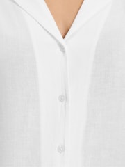 Yours Curve White Linen Blend Resort Shirt - Image 4 of 5