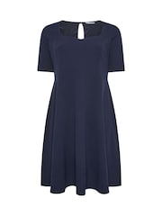 Yours Curve Blue London Panelled Skater Dress - Image 5 of 5