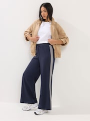 PixieGirl Petite Blue Side Stripe Wide Leg Trousers - Image 1 of 5