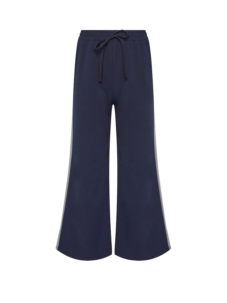 PixieGirl Petite Blue Side Stripe Wide Leg Trousers - Image 5 of 5