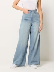 Long Tall Sally Blue Denim Palazzo Jeans - Image 2 of 5