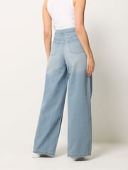Long Tall Sally Blue Denim Palazzo Jeans - Image 3 of 5