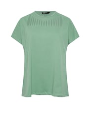 Yours Curve Green Slash Detail Top - Image 5 of 5