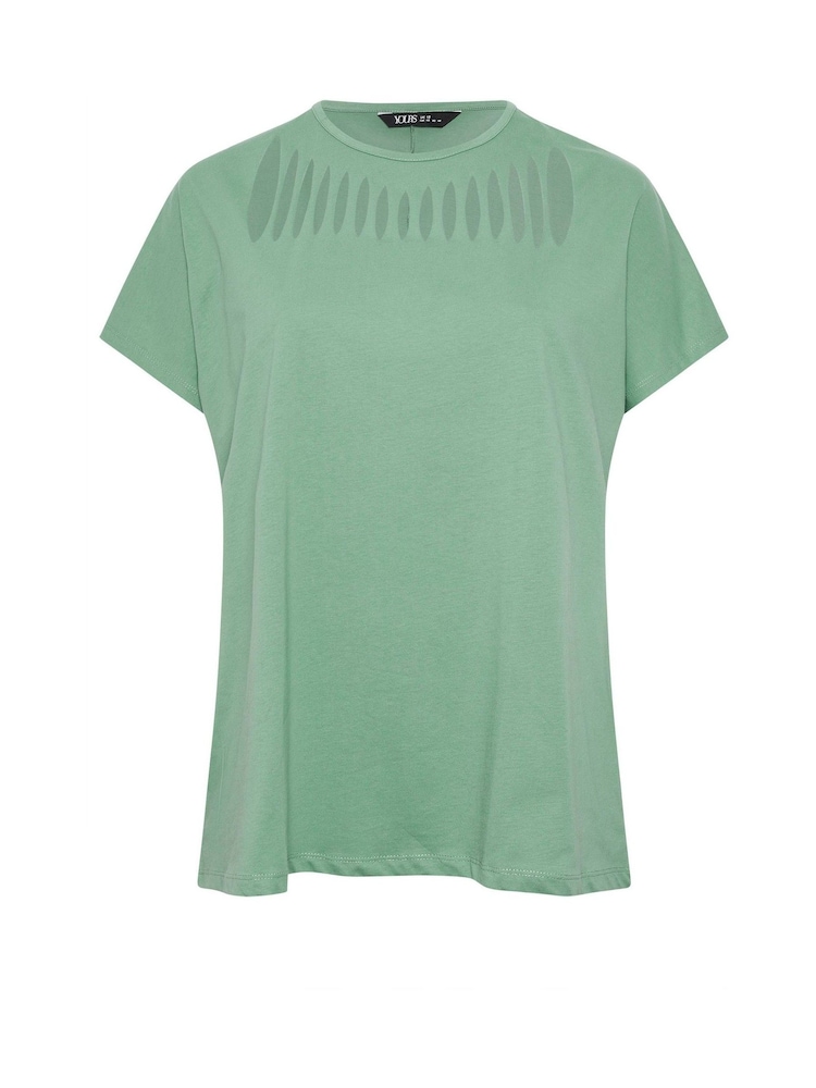 Yours Curve Green Slash Detail Top - Image 5 of 5